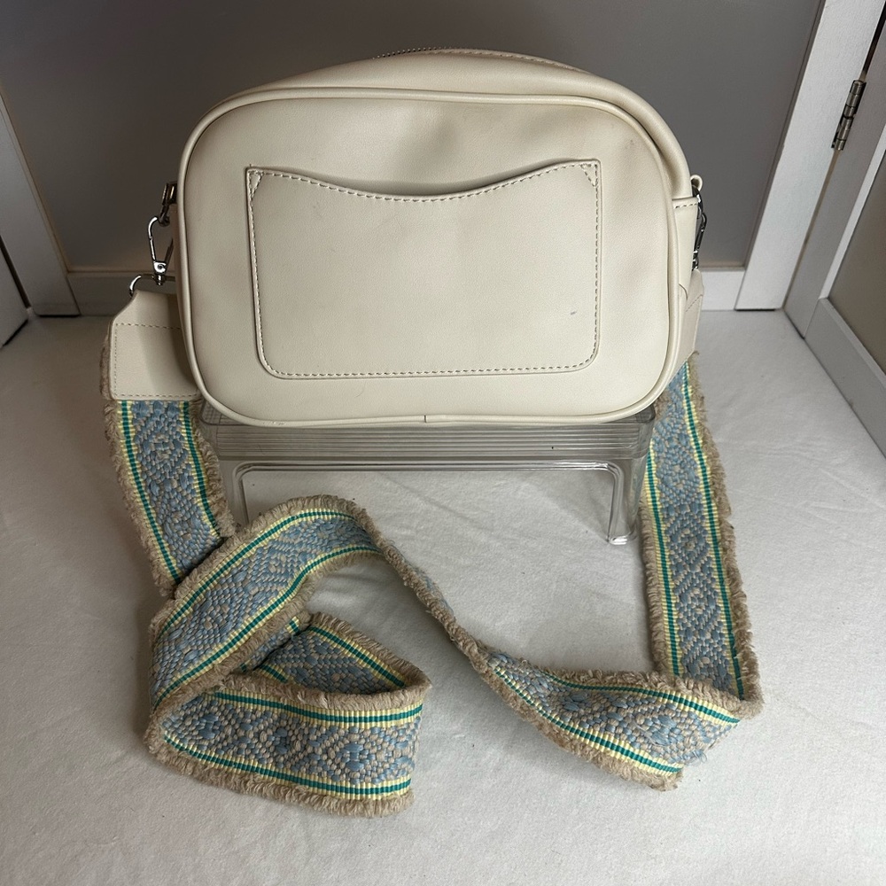 Moda Luxe Woven Straw Crossbody Bag with Decorative Strap - Cream OS - Picture 2 of 11